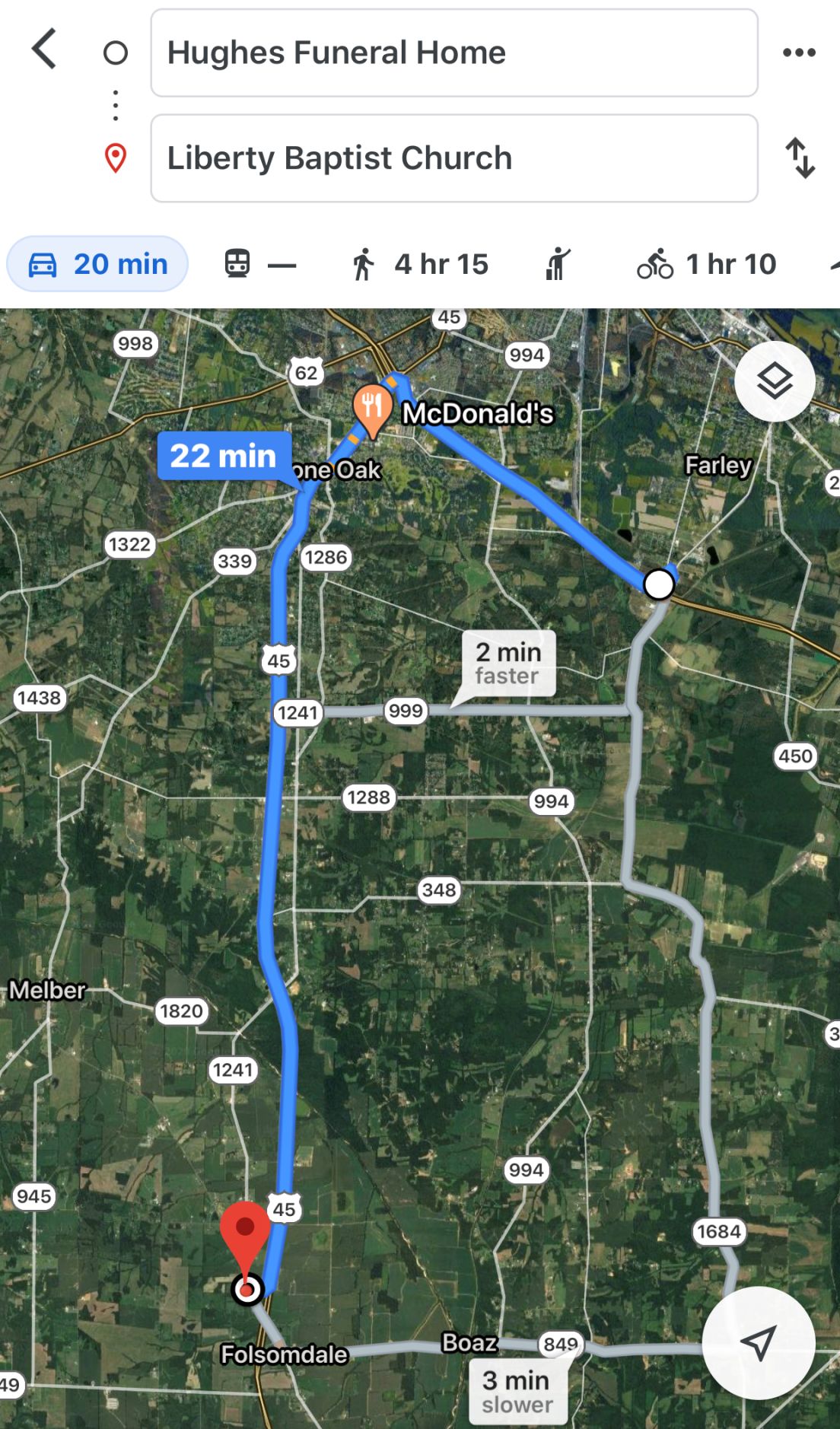 Bullard funeral procession map